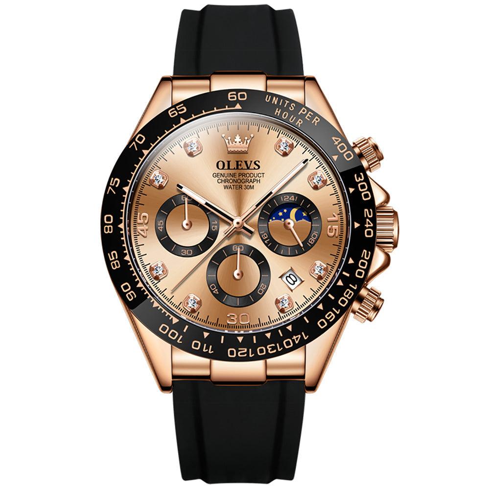 Relógio Luxuoso Executivo com Medidor de Periódico de Quartzo | Olevs 2875